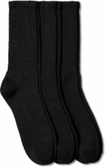 JOCKEY/SOCKS 3PK PLAIN BLACK