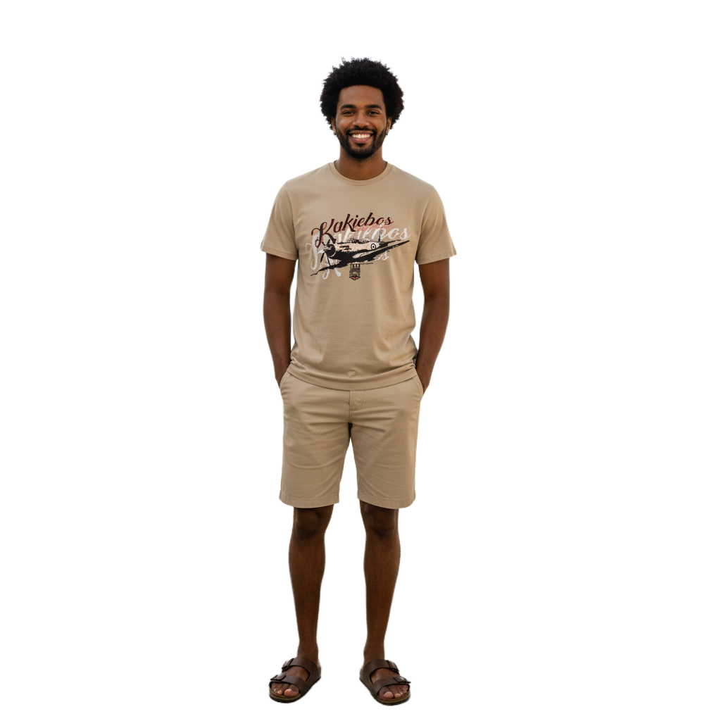 KB1010-1 KAKIEBOS/TSHIRT KHAKI KBMT055 - Image 1