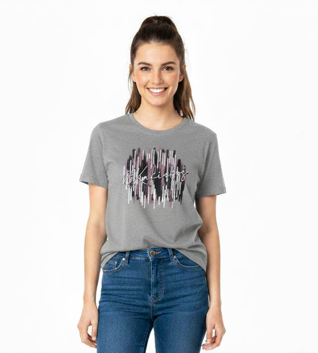KB987-1 KAKIEBOS/LADY TSHIRT GREY MELANGE KBL682 PLASCON - Image 1