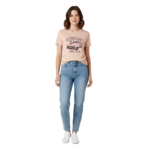 WILDEBEES/LADY TSHIRT PARCHMENT WLA101 PINK CADILLAC