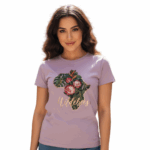 WILDEBEES/LADY TSHIRT LILAC ASH MELANGE WLA081 TROPICAL AFRICA