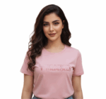 WILDEBEES/LADY TSHIRT PEARL SHIMMER WLA083 GLAM SLOGAN