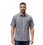 WILDEBEES/SHIRT NAVY WHITE CAMEL WMA093 CHECK