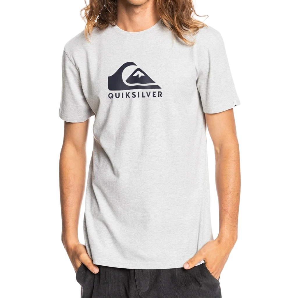 QUIK301-1 QUIKSILVER/TSHIRT BLACK LOGO ATHLETIC HEATHER 6187 CORP LOGO - Image 1