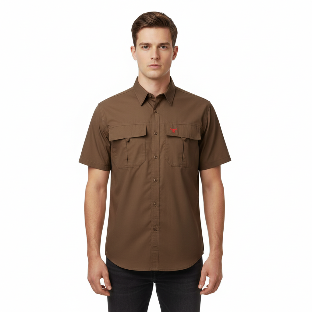 WIL045-1 WILDEBEES/SHIRT PLAIN TAUPE WBM325 - Image 1