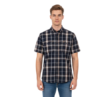 WILDEBEES/SHIRT NAVY TAN WHITE WBM508