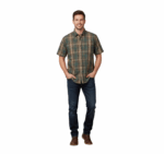 WILDEBEES/SHIRT CHECK SAGE OLIVE TEAL WBM515