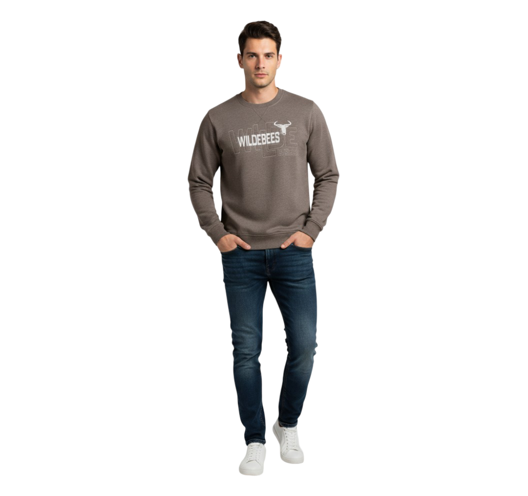 WIL407-1 WILDEBEES/SWEATER LT OLIVE MELANGE WMA296 - Image 1