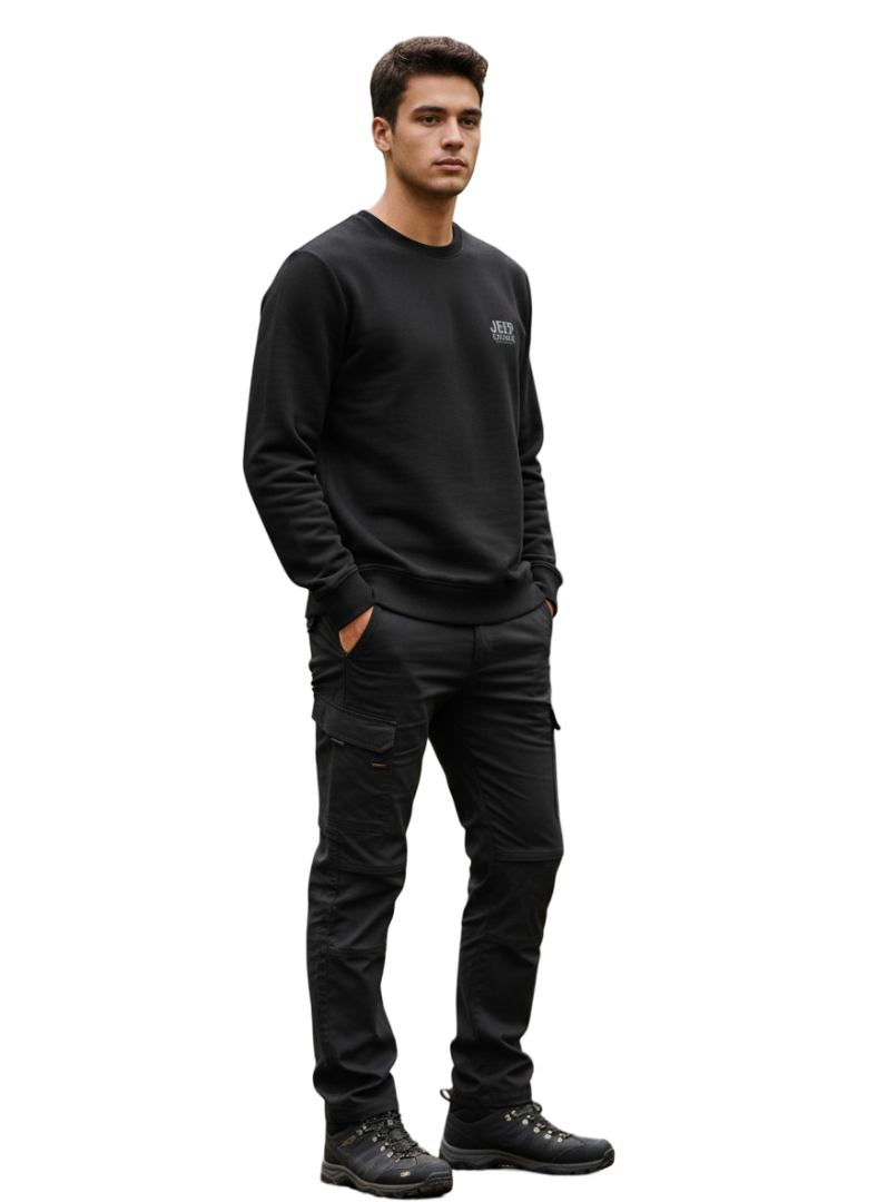 J2159-1 JEEP/PULL OVER FLEECE BLACK - Image 1