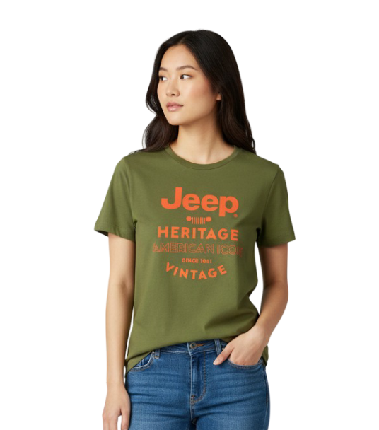 J2204-1 JEEP/LADY TSHIRT KAPOK GREEN - Image 1
