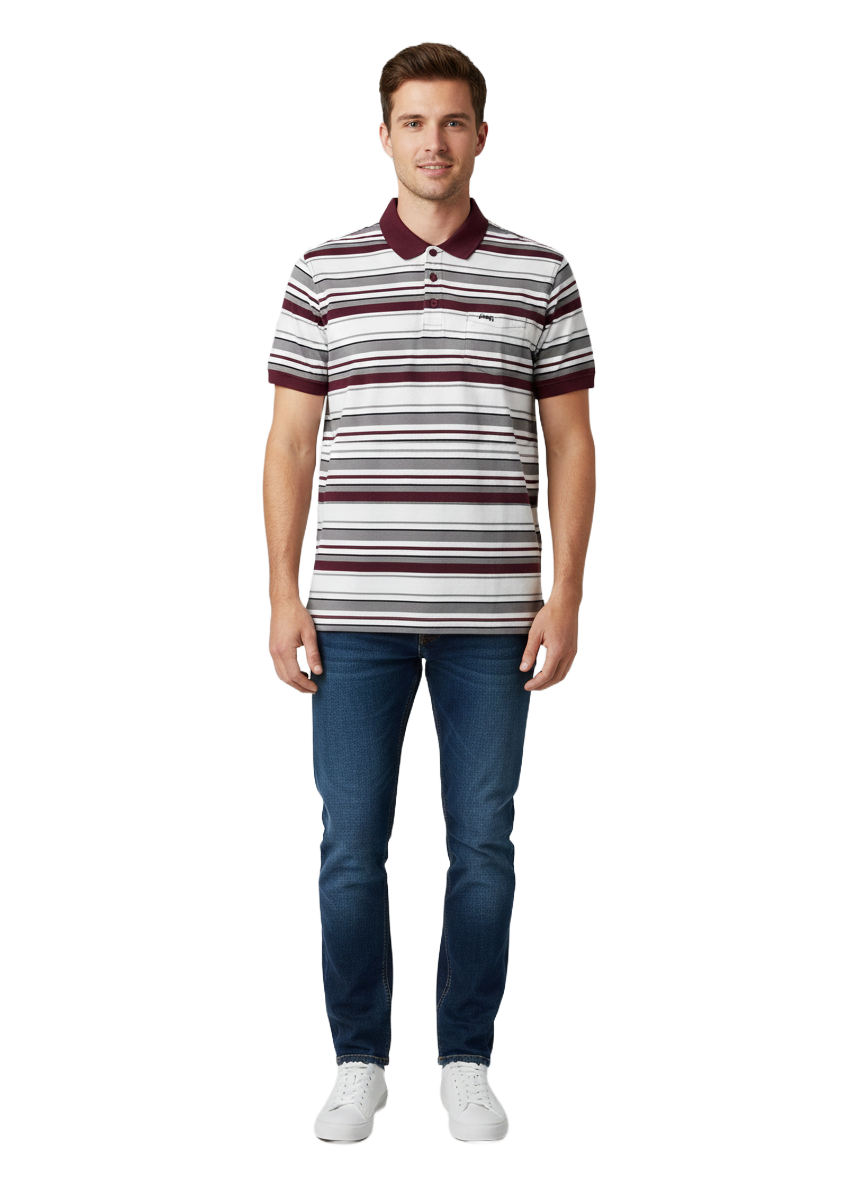 J2276-1 JEEP/GOLF TSHIRT DEEP RED GREEN - Image 1