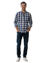 JEEP/LS SHIRT CHECK NAVY/NATUR