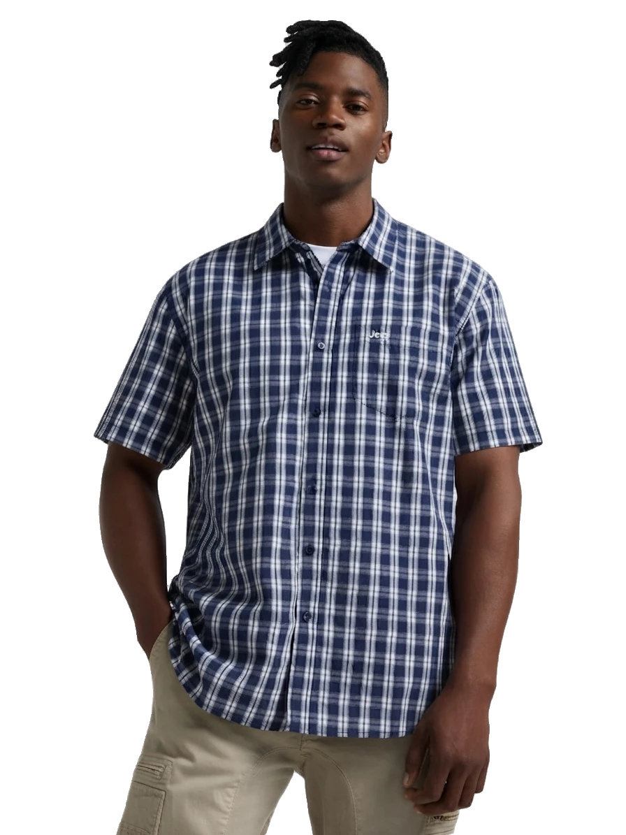 J2575-1 JEEP/SHIRT CHECK WAVE NAVY JMS25096 - Image 1