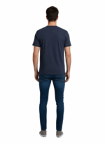 KAKIEBOS/TSHIRT NAVY MELANGE KBMT511 - Image 2