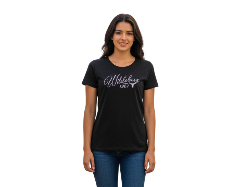WIL283-1 WILDEBEES/LADY TSHIRT BLACK WLA015 SCRIPTY - Image 1