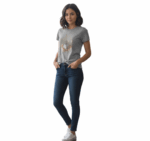 WILDEBEES/LADY TSHIRT SPLATTER SAGE LEAF WLA022