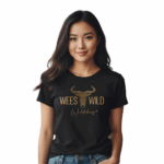 WILDEBEES/LADY TSHIRT FOIL STRIPE BLACK WLA029