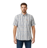 STERLING/SHIRT SS CHECK WHT/BLUE/BEIGE