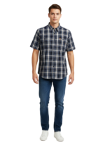 STERLING/SHIRT SS CHECK NAVY/BEIGE 39