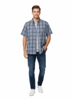 STERLING/SHIRT SS CHECK BLUE/BLACK 34