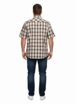 STERLING/SHIRT SS CHECK KHAKI/BROWN 08 - Image 3