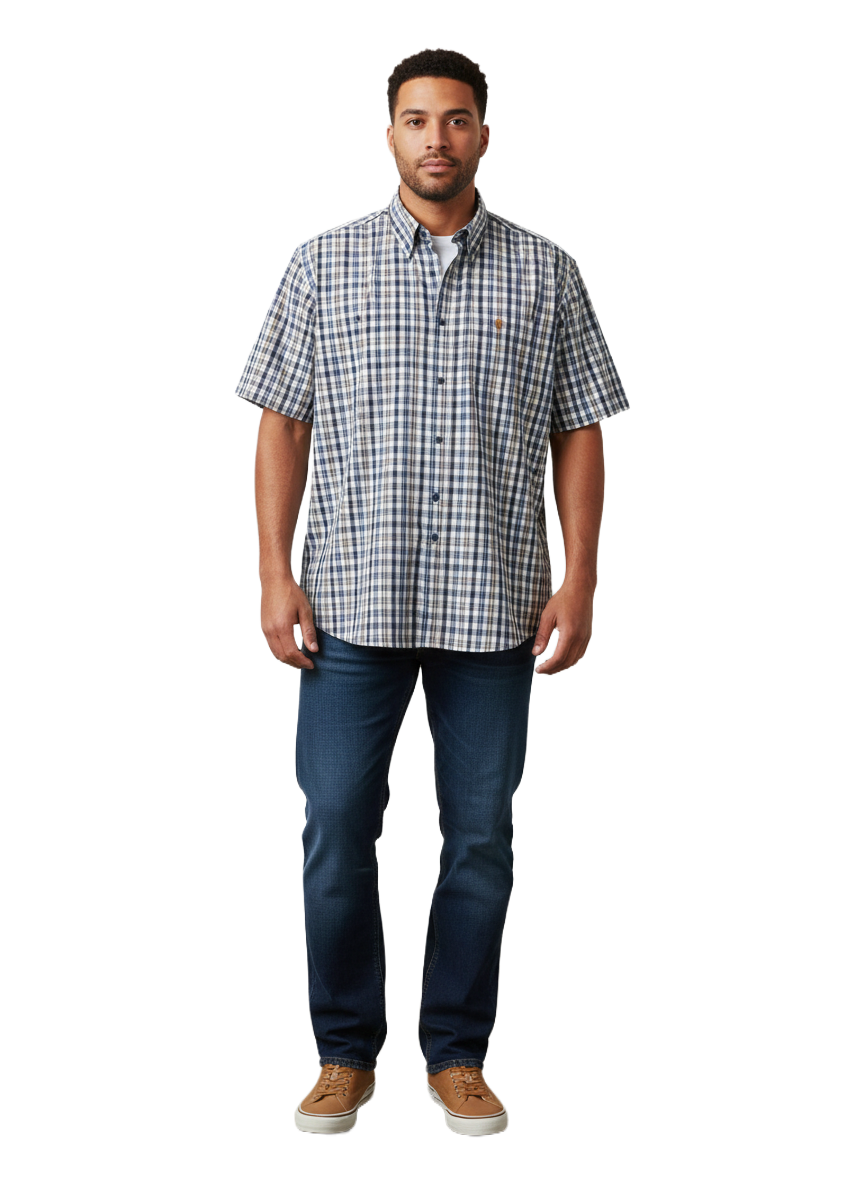 STER511-1 STERLING/SHIRT CHECK WHITE NAVY BLACK 3193019 39 - Image 1