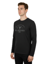 WILDEBEES/TSHIRT L/SLV STENCIL EMB PEWTER