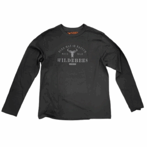 WILDEBEES/TSHIRT LONG SLEEVE STENCIL EMB PEWTER