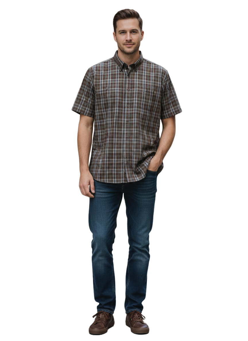 STER513-1 STERLING/SHIRT CHECK GREEN BEIGE 3193019 47 - Image 1