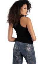 SISSYBOY/VEST BLACK T32762 BLING LOGO RACER - Image 2