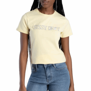 SISSYBOY/TSHIRT STONE T32624 FLOWER EMBROIDERY BLING LOGO