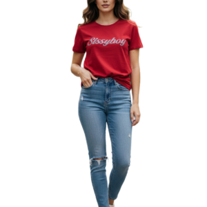 SISSYBOY/TSHIRT RED T32625 BLING LOGO
