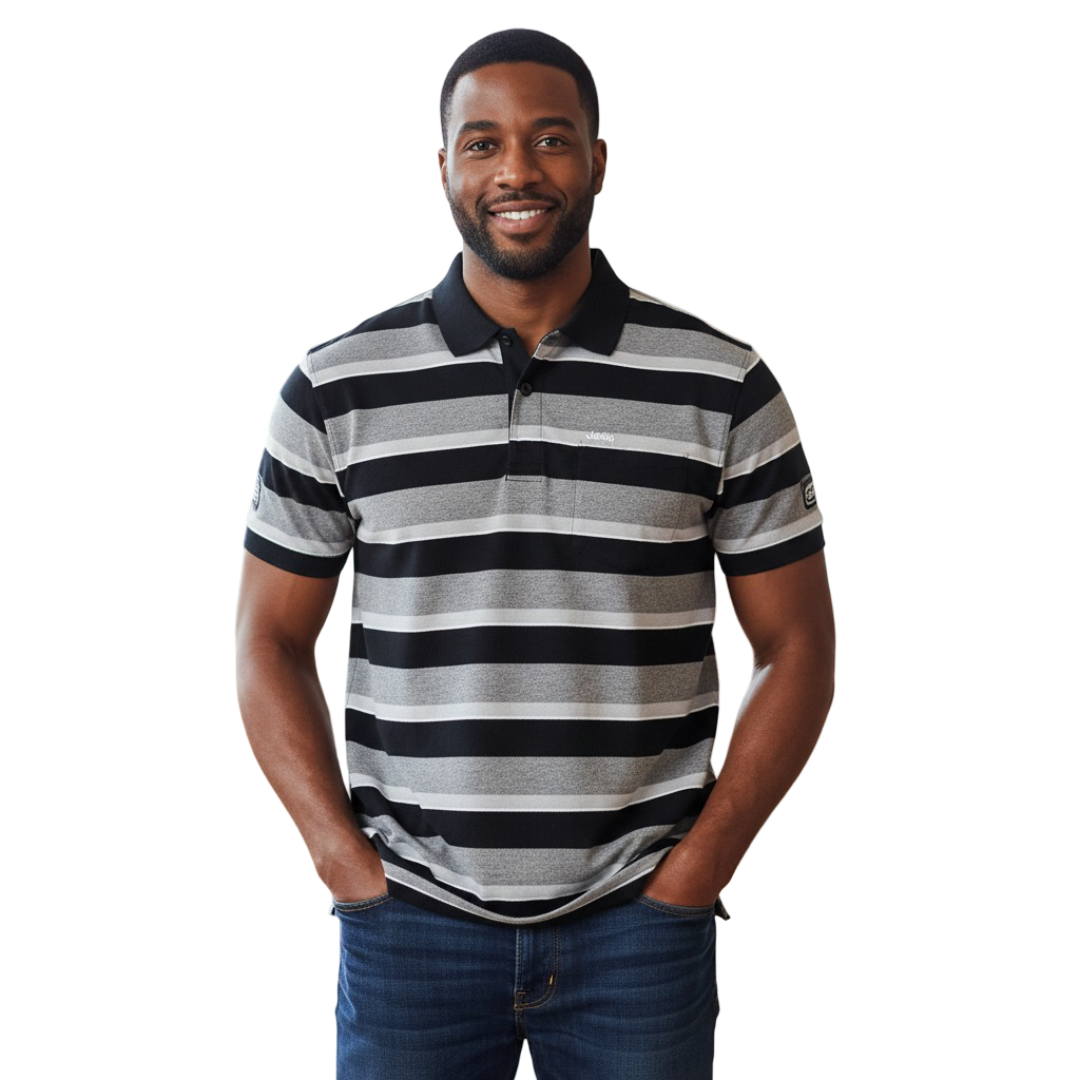 J2661-1 JEEP/GOLF TSHIRT MULTI STRIPE JMS25080 - Image 1