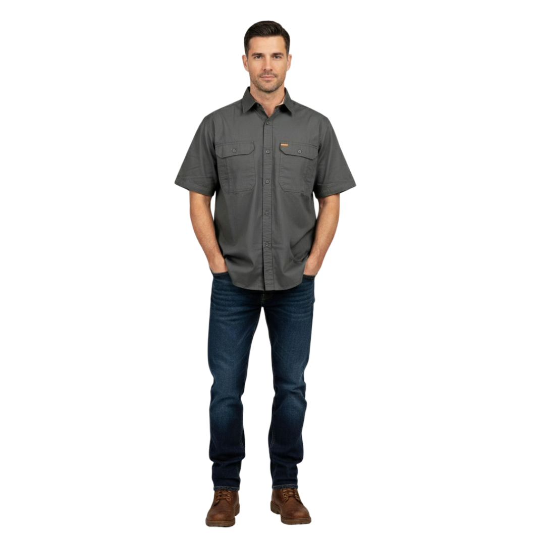 STER447-1 STERLING/SHIRT SS PLAIN GREY OUTDOOR - Image 1