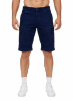 BALACOTTI/SHORTS CARGO KNITTED DENIM INDIGO