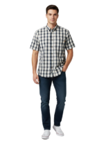 STERLING/SHIRT CHECK KHAKI WHITE NAVY 3193009 07 SINGLE POCKET