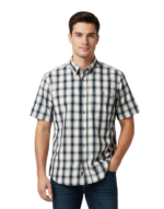 STERLING/SHIRT CHECK KHAKI WHITE NAVY 3193009 07 SINGLE POCKET
