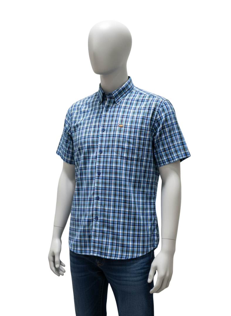 STER540-1 STERLING/SHIRT CHECK BLUE WHITE BLACK 3193009 32 SINGLE POCKET - Image 1