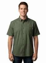 STERLING/SHIRT CHECK OLIVE WHITE 3193009 40 SINGLE POCKET