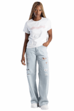 SISSYBOY/TSHIRT WHITE T32841 PINK BEADED LOGO - Image 3