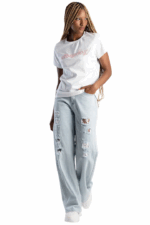 SISSYBOY/TSHIRT WHITE T32841 PINK BEADED LOGO - Image 4