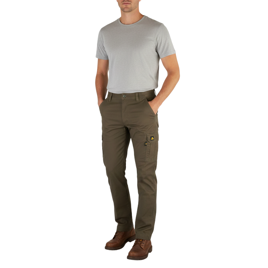 WIL420-2 WILDEBEES/CARGO PANTS OLIVE STRETCH WBM702 - Image 1