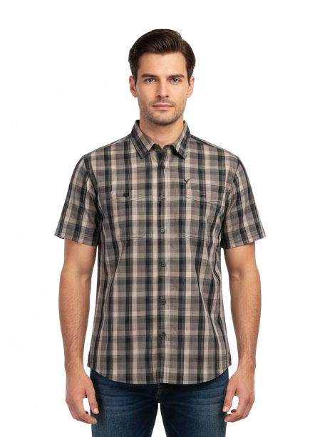 WIL424-1 WILDEBEES/SHIRT KHAKI/FATIGUE/MOSS CHECK WMA367 - Image 1