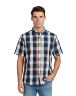 WILDEBEES/SHIRT NAVY/GREY/BROWN CHECK WMA371