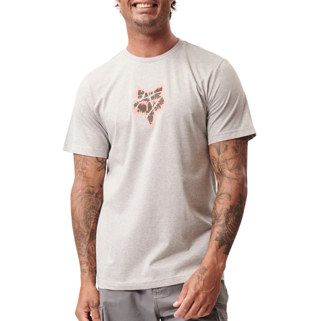 FOX351-1 FOX/TSHIRT LIGHT GREY HEATHER 0177 BARBED - Image 1