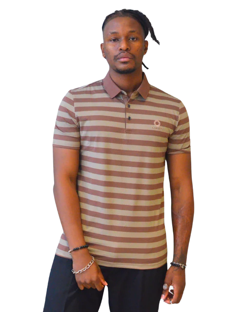 LOR007-1 LORETI/GOLF TSHIRT NIVA KHAKI T0701 - Image 1