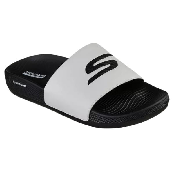 SKECHERS/246020 WHITE BLACK HYPER SLIDE | Gaby's Gear