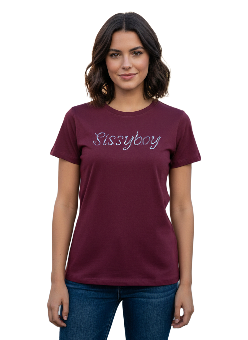 SI1377-1 SISSYBOY/TSHIRT BURGANDY ALL EYES ON YOU T33118 - Image 1