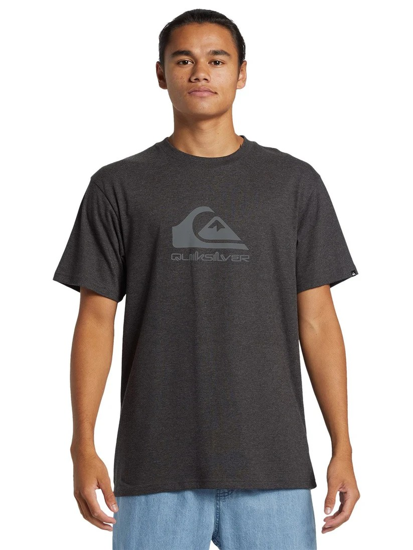 QUIK326-1 QUIKSILVER/TSHIRT NAVY LOGO HEATHER GREY 6187 - Image 1