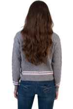 SISSYBOY/SWEATER GREY MELANGE/PINK ALL IN KNIT V-NECK T33028 - Image 2